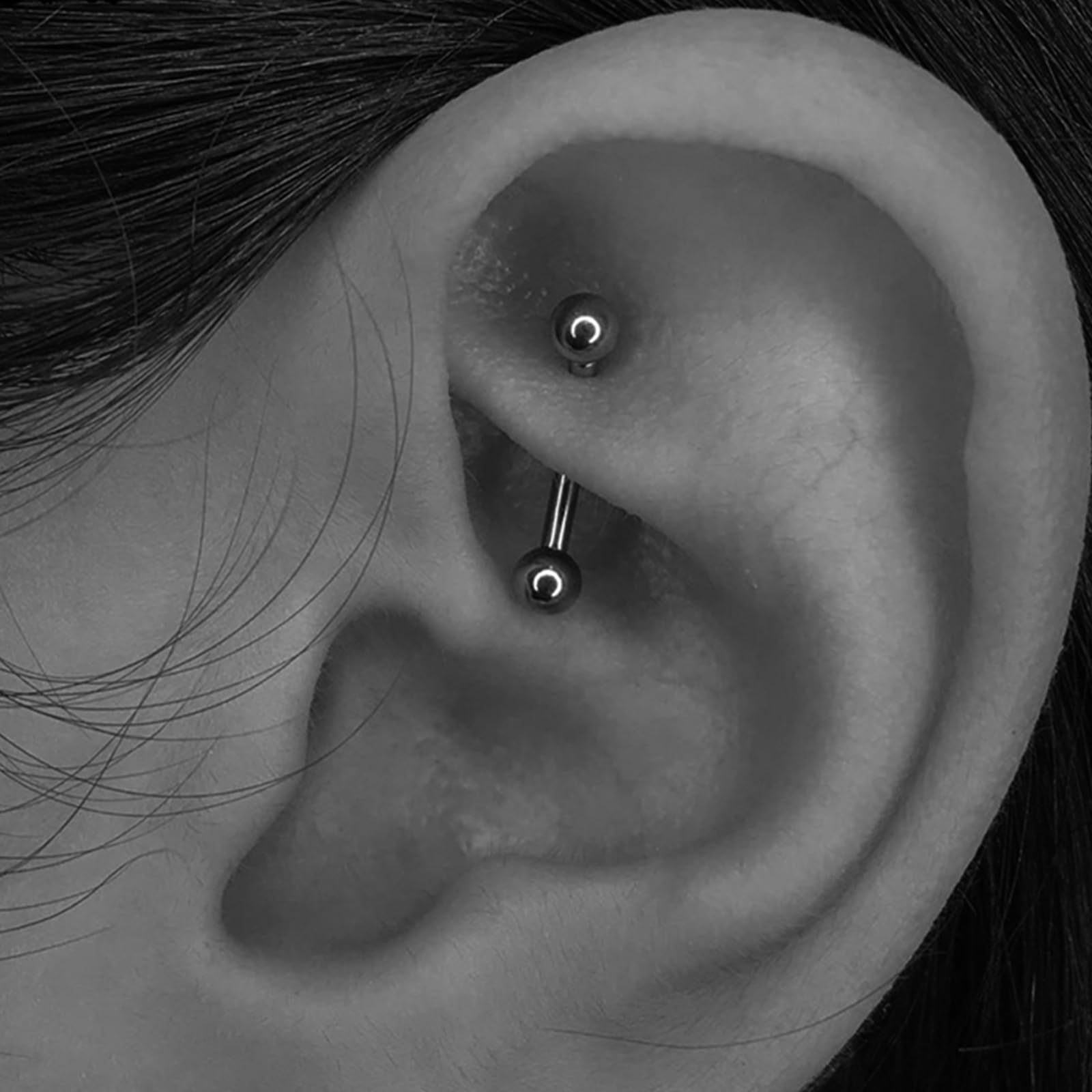 MODRSA 16G 14G Surgical Steel Rook Piercing Jewelry - Curved Barbell Earrings for Women, Gold & Silver Eyebrow Rings, Vertical Labret, Daith, Tragus & Snug Piercings - Hypoallergenic Body Jewelry for Everyday Wear & Special Occasions