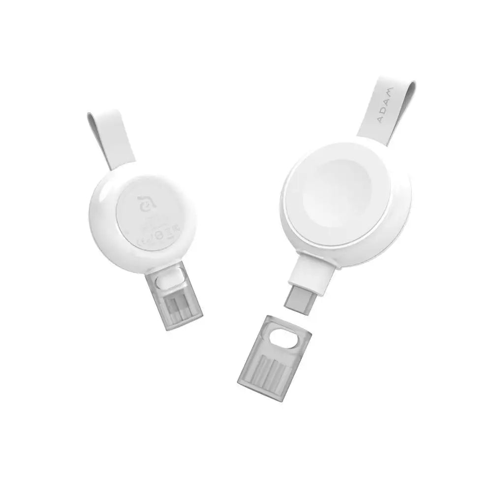 Adam Elements OMNIA A1 Magnetic Wireless Charger for Apple Watch - White | Fast Charging, Portable & Compatible with All Apple Watch Models | Perfect for Travel, Office & Home Use