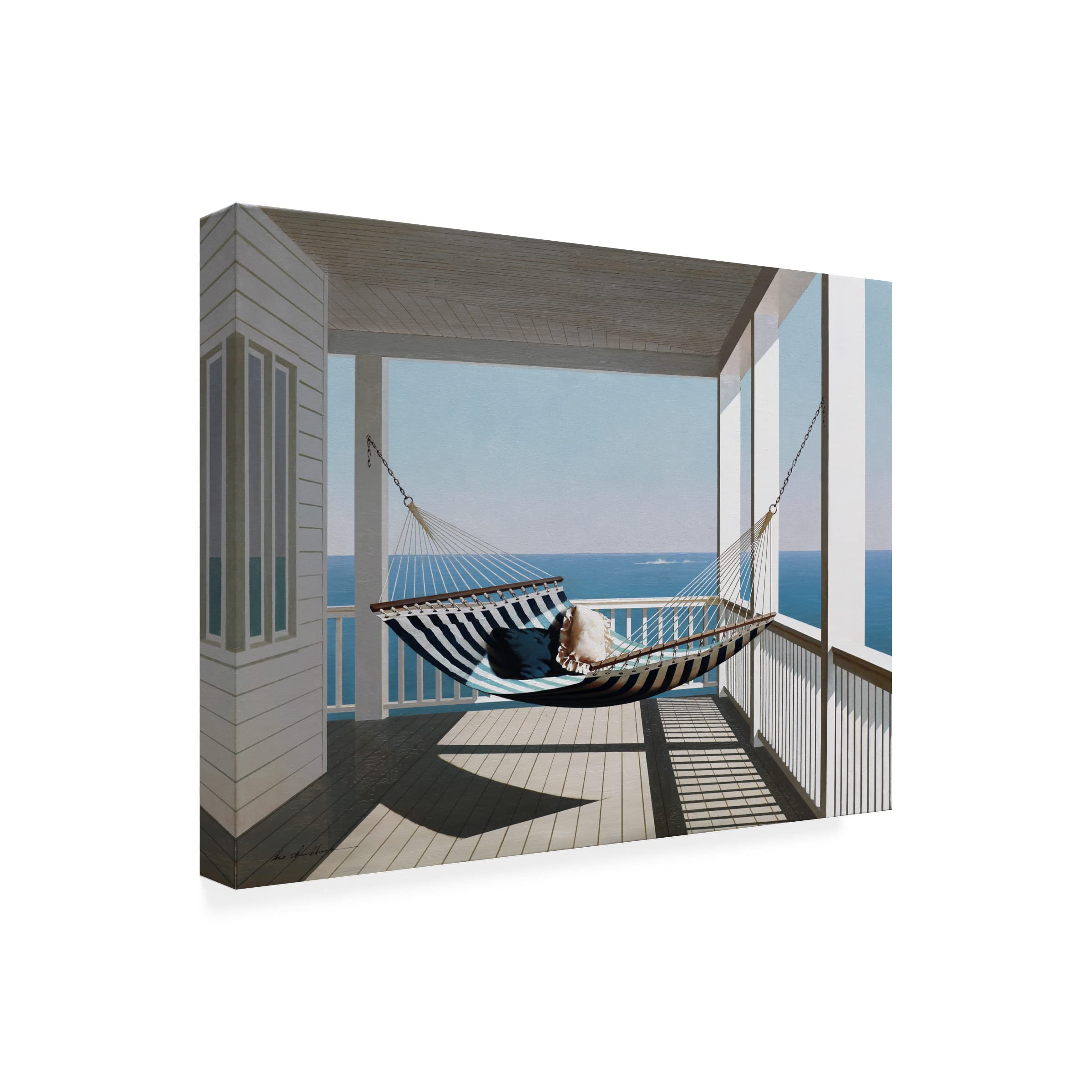 Trademark Fine Art 'Hammock And Pillows' Canvas Wall Art by Zhen Huan Lu - Modern Home Decor for Living Room, Bedroom & Office