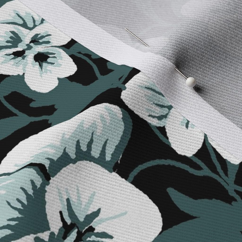 Printed Denim Fabric by The Yard - Violet Floral for Home Decor & Upholstery | DIY Projects & Sewing