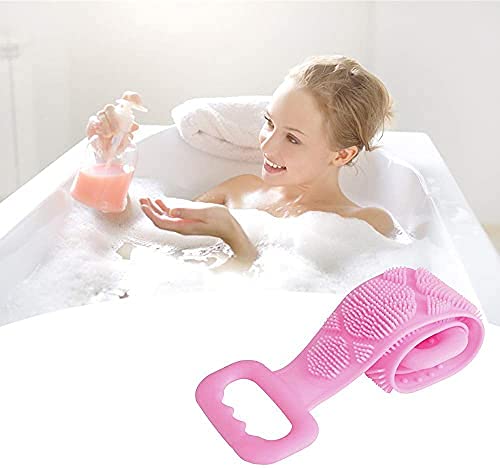 WROLY Silicone Body Scrubber Belt - Double Sided Exfoliating Shower Scrubber for Deep Cleansing, Replaces Bath Towel - Perfect for Spa, Home & Gym Use