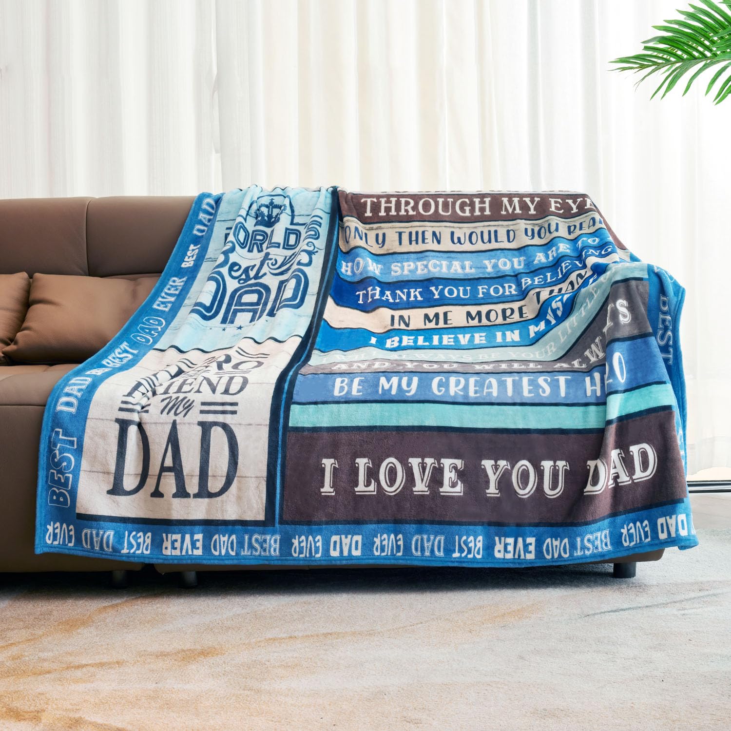 World's Best Dad Personalized Throw Blanket 60