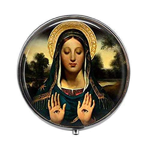Saint Lucia Catholic Saint Charm Pill Box - Patron Saint of Eyesight & Eyeballs, Glass Candy Jewelry Box for Birthday & Festival Gifts - Perfect for Religious Keepsakes, Home Decor & Prayer Altar