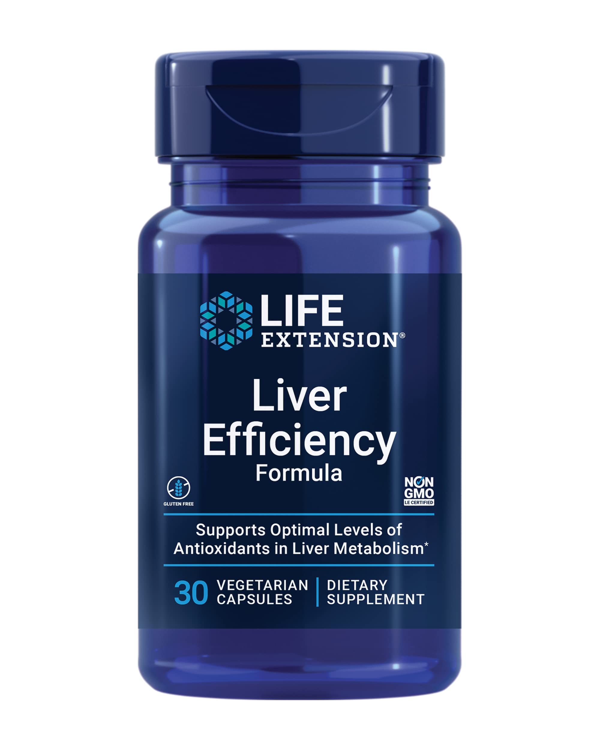 Life Extension Liver Efficiency Formula – Liver Support Supplement with Schisandra Extract & SOD for Detox & Liver Health – Daily Gluten-Free, Non-GMO Vegetarian Capsules – 30 Count – Ideal for Post-Alcohol Recovery & Heavy Metal Detox
