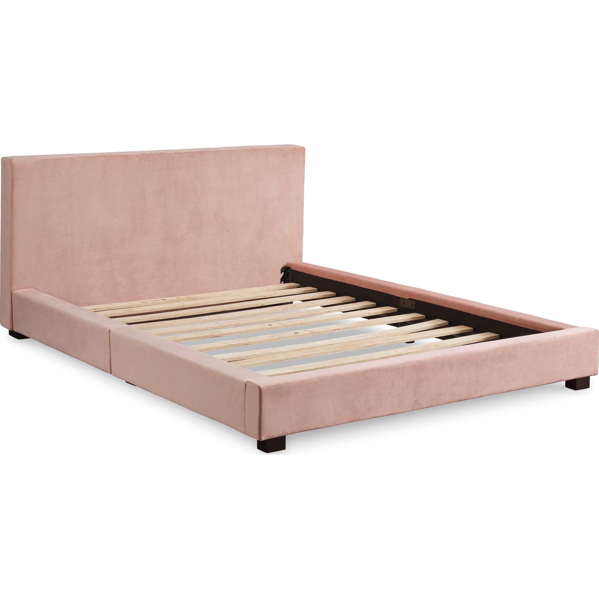 Chesani Upholstered Full Bed Frame - Queen Size Upholstered Platform Bed with Solid Wood Legs for Bedroom, Guest Room & Dorm | Modern Fabric Bed Frame with Sturdy Support & Noise-Free Design