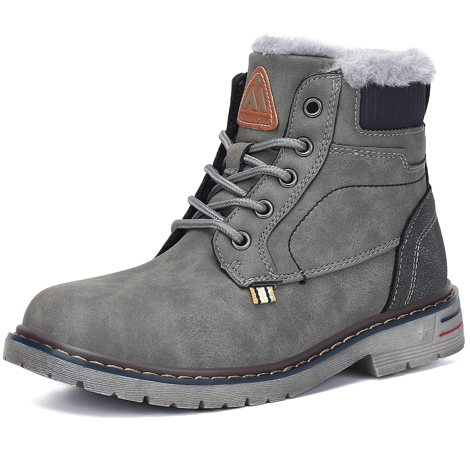 **Mishansha Kids Winter Snow Boots - Waterproof Hiking Boots for Boys & Girls, Fur Lined Warm Walking Shoes for Cold Weather Outdoor Activities - Perfect for Snow Play, Hiking & School**