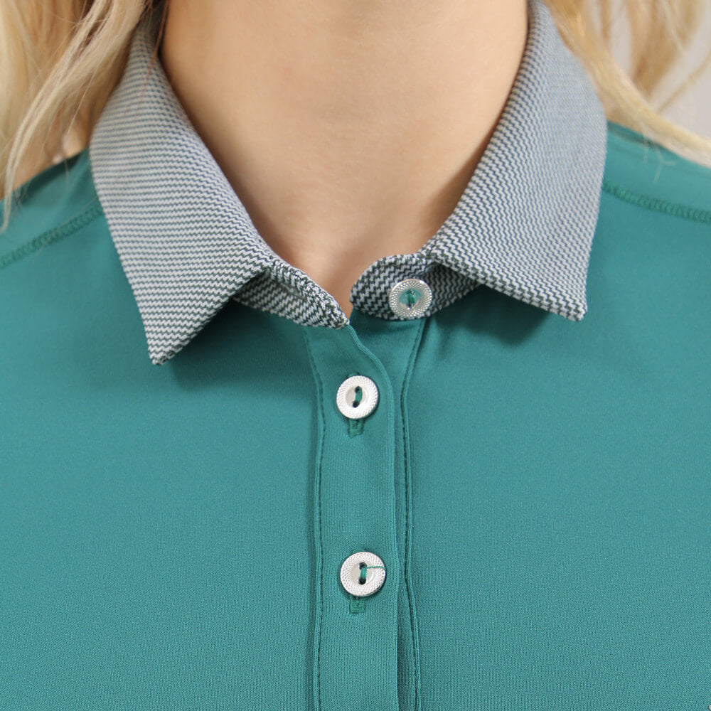 AVENDO Men's Printed Collar Pro Therm® Performance Polo Shirt - Moisture Wicking, Breathable, Quick Dry - Perfect for Golf, Tennis & Casual Wear - Final Sale