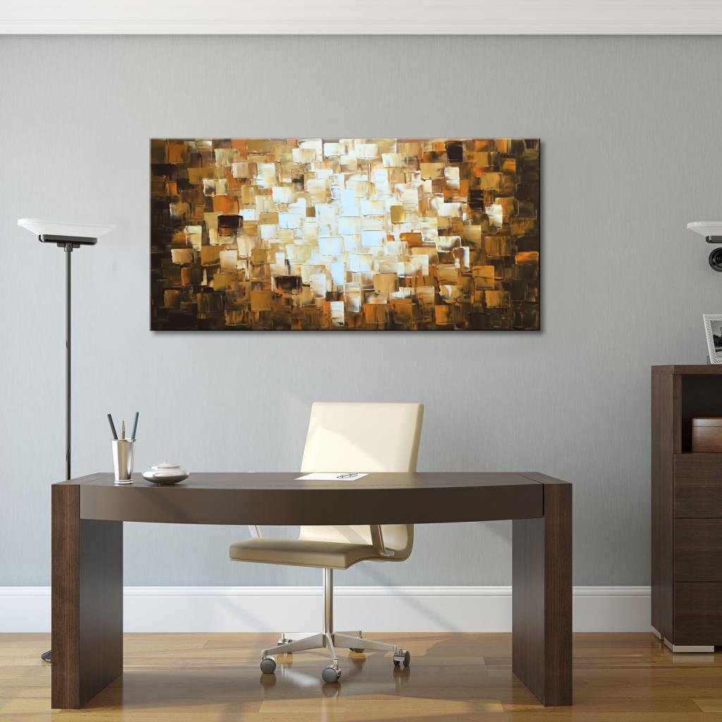Large Textured Abstract Wall Art - Modern Oil Painting on Canvas - Handmade Home Decor for Living Room, Bedroom & Office - Unique Wall Hanging Picture for Contemporary Interior Design