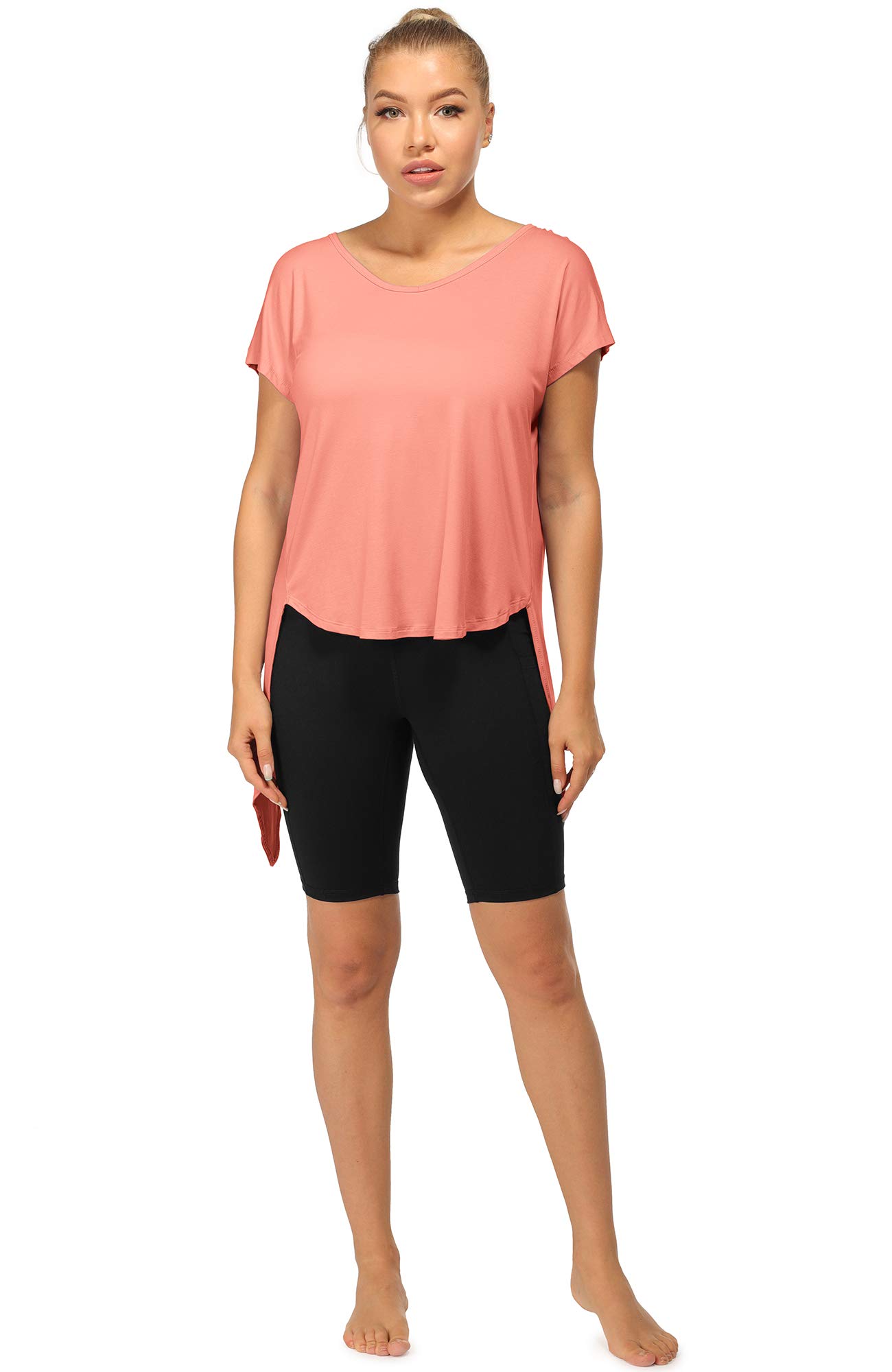 icyzone Women's Open Back Workout Tops - Breathable Athletic Activewear T-Shirts for Yoga, Gym & Running | Perfect for Fitness, Training & Summer Sports