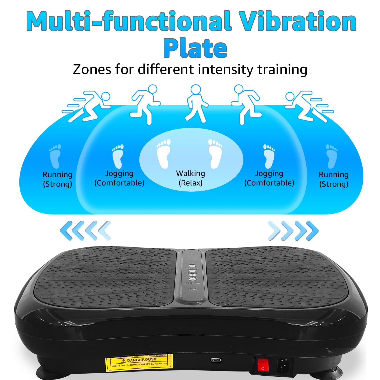 99 Levels 330LBS Mini Vibration Plate Exercise Machine - Whole Body Workout Vibration Fitness Platform with Resistance Bands - Home Training Equipment for Weight Loss, Toning & Muscle Recovery - Perfect for Home Gym, Physical Therapy & Post-Workout Recovery (Black)