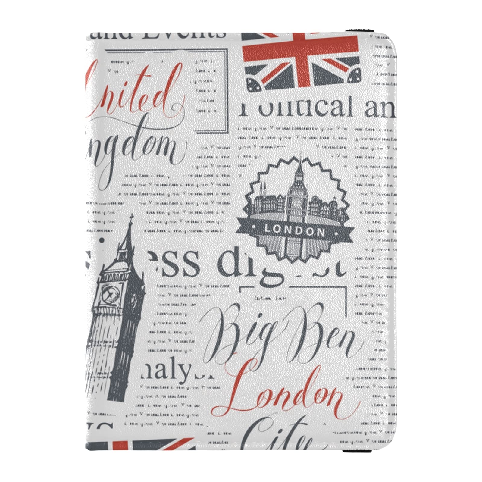 UK London Flag Leather Passport Holder - RFID Blocking Travel Wallet with Multiple Card Slots for Women, Men & Kids | Perfect for International Travel, Business Trips & Vacation