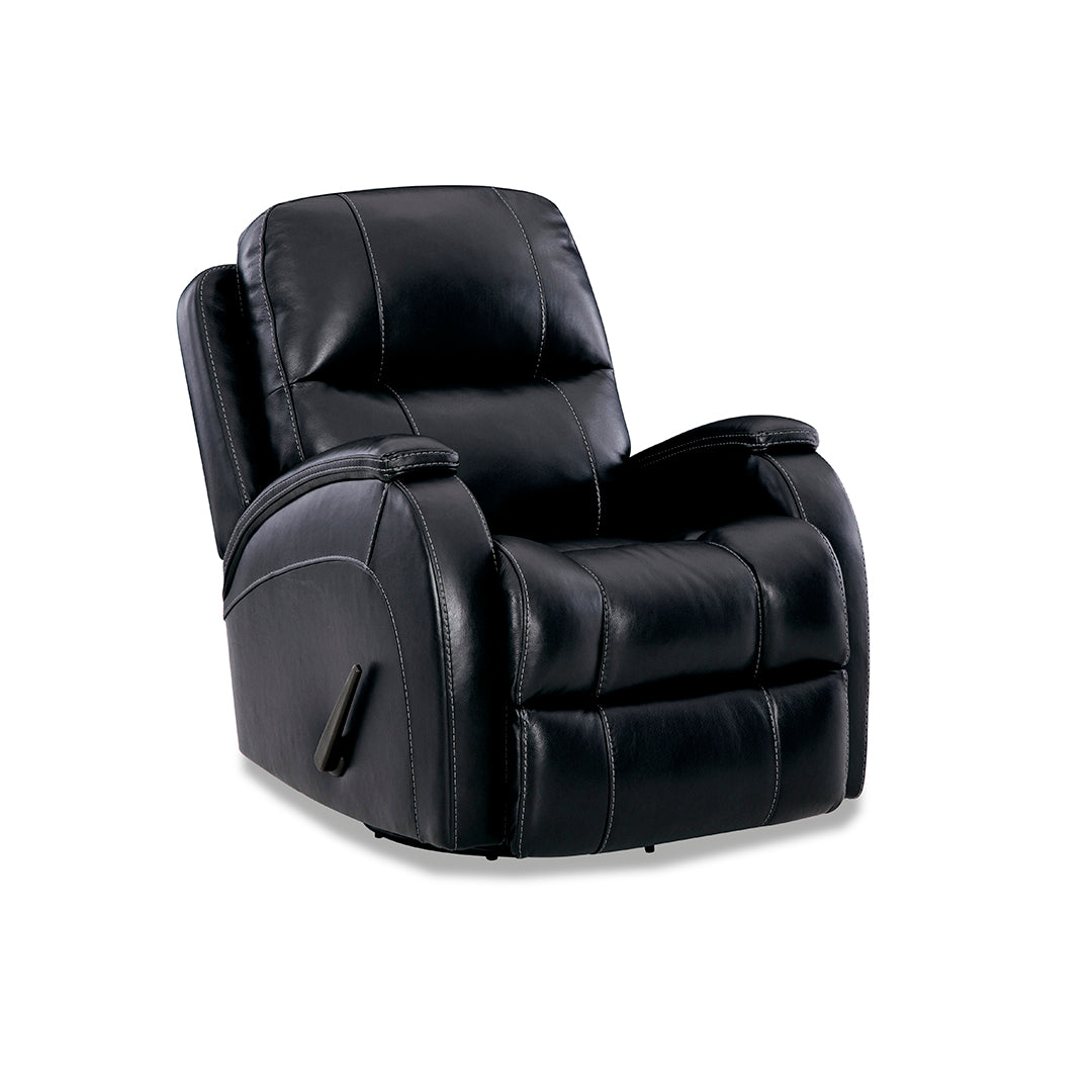 Phantom Leather Swivel Glider Recliner Chair - 360° Rotating Power Lift Massage Recliner for Living Room, Home Theater & Office Comfort