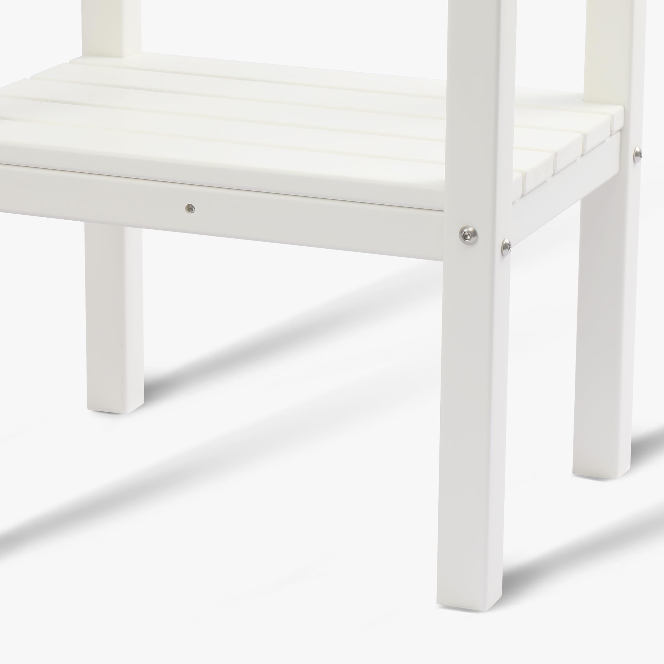 WestinTrends Malibu 36 Inch Outdoor Adirondack HDPE 2-Tier Patio Side Table - White - Perfect for Poolside, Garden, and Backyard Relaxation