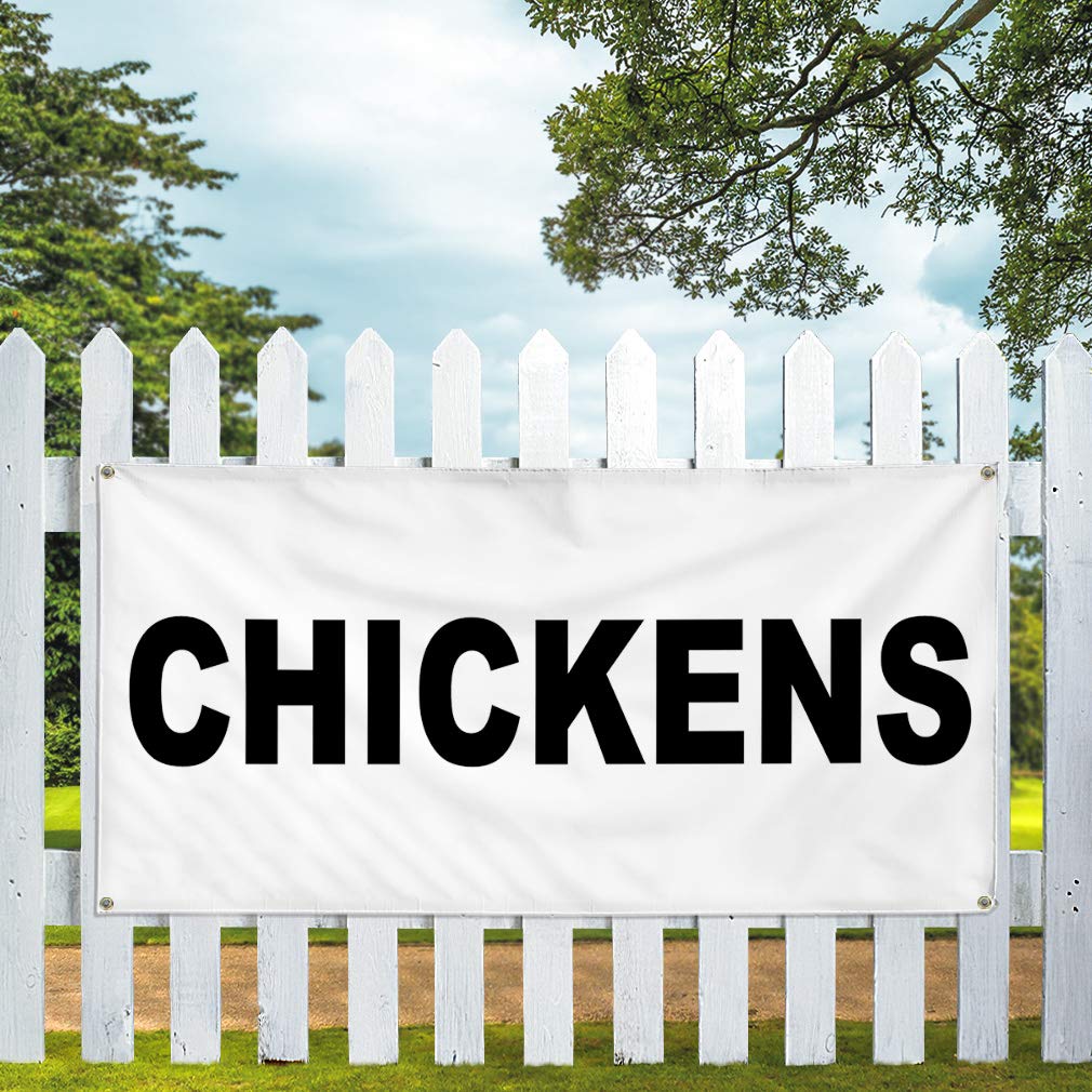 Premium Vinyl Banner - 36x72 Inches Weatherproof Outdoor Sign with 6 Grommets for Restaurants, Food Trucks & Chicken Businesses | Durable Yard & Industrial Signage for All Weather Conditions | Perfect for Advertising, Events & Outdoor Branding
