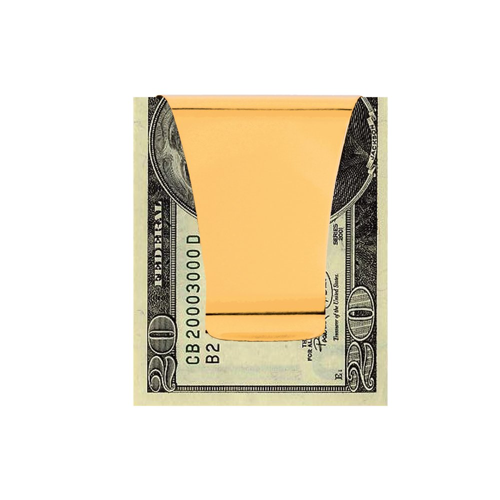 Storus Smart Money Clip - Double-Sided RFID Blocking Card Holder & Cash Clip | Slim Minimalist Front Pocket Wallet for Men | Perfect for Golfers, Students & Business Professionals | Luxury Stainless Steel with Gold Finish | Ideal for Everyday Carry, Travel & Gifting