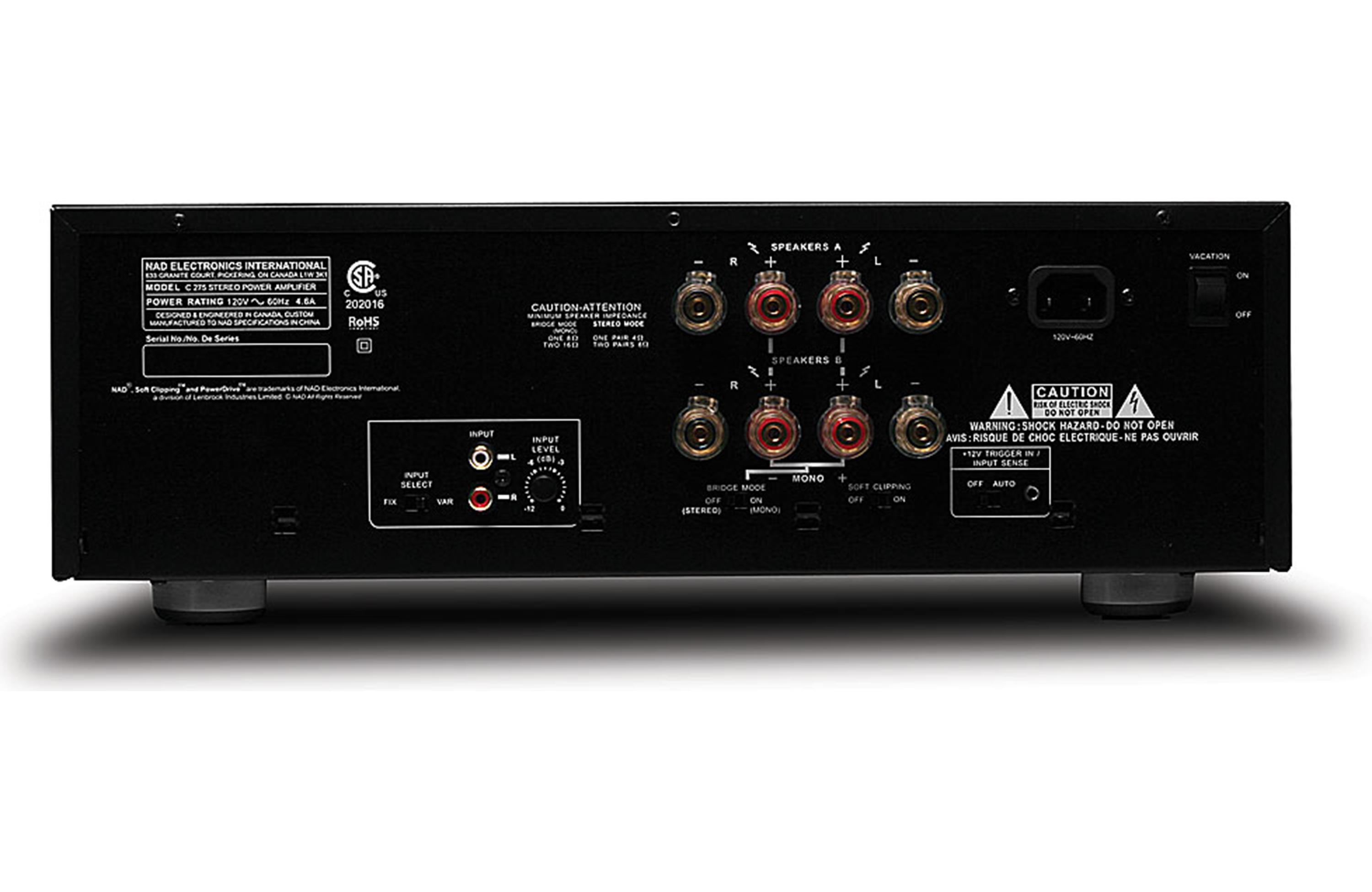 NAD Electronics C 275BEE Stereo Power Amplifier - High Fidelity 2-Channel Power Amp for Home Audio Systems | Perfect for Audiophiles & Music Lovers