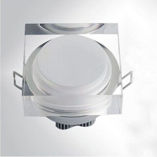 3W Square Dimmable LED Recessed Ceiling Light - Acrylic Panel, Energy Saving Downlight for Kitchen, Bathroom & Living Room Lighting