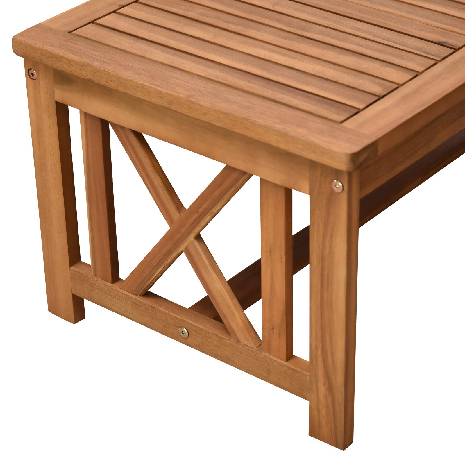 Outsunny 4-Piece Acacia Wood Patio Furniture Set with 2 Armchairs, 1 Sofa & Coffee Table - Includes Cushions - Perfect for Outdoor Garden, Backyard, Poolside & Balcony Relaxation