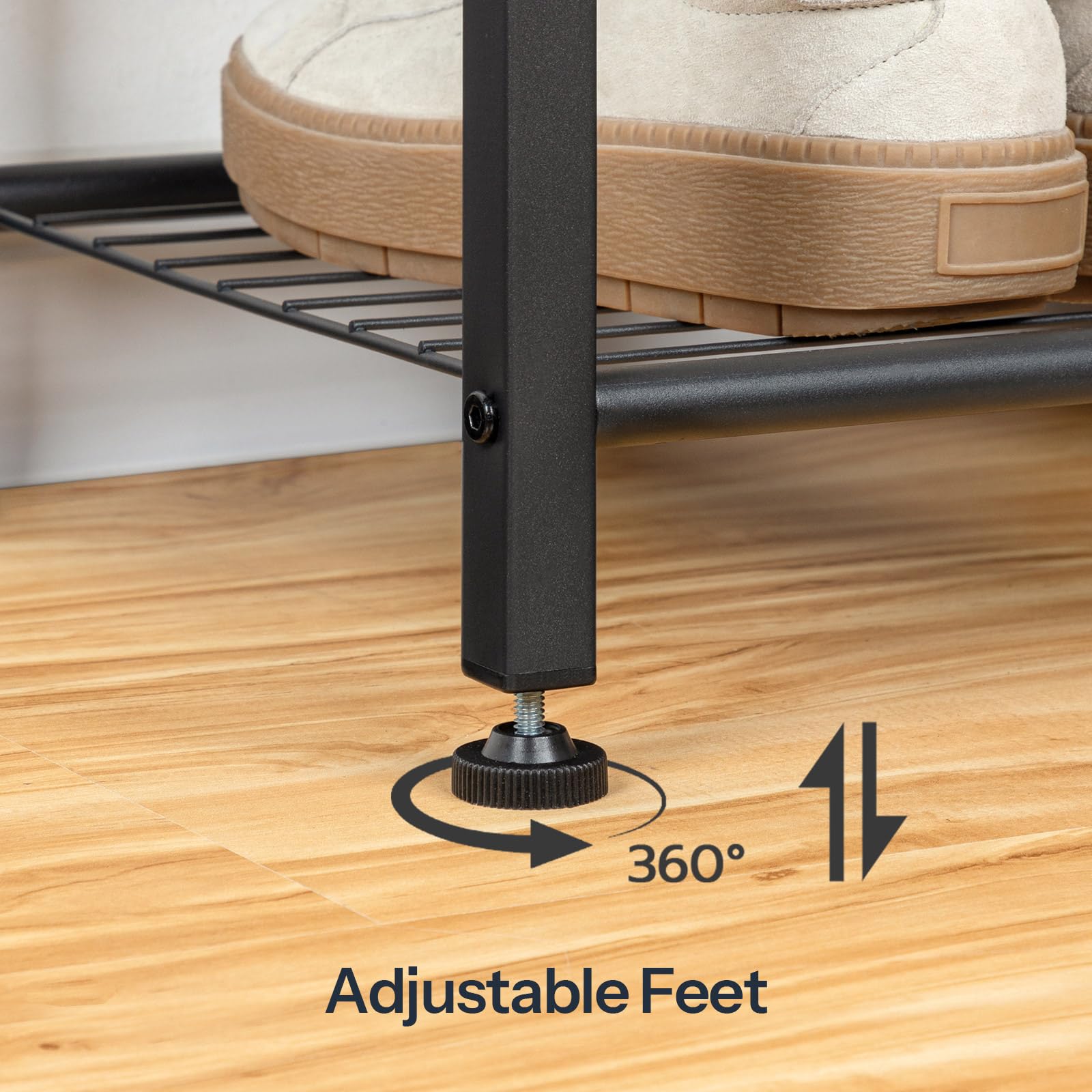 HOOBRO Hall Tree with Bench - Rustic Brown & Black Entryway Coat Rack, Shoe Storage Organizer with 4 Tiers, 9 Hooks & 2 Fabric Drawers - Perfect for Mudroom, Foyer or Small Space Organization