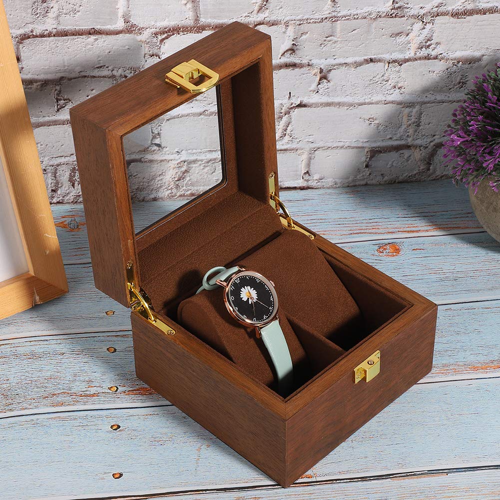 2 Slot Wooden Watch Storage Box - Premium Watch Display Case with Clamshell Design, Perfect Watch Organizer & Gift Box for Men and Women - Ideal for Jewelry Storage, Watch Collection, and Luxury Gift Presentation