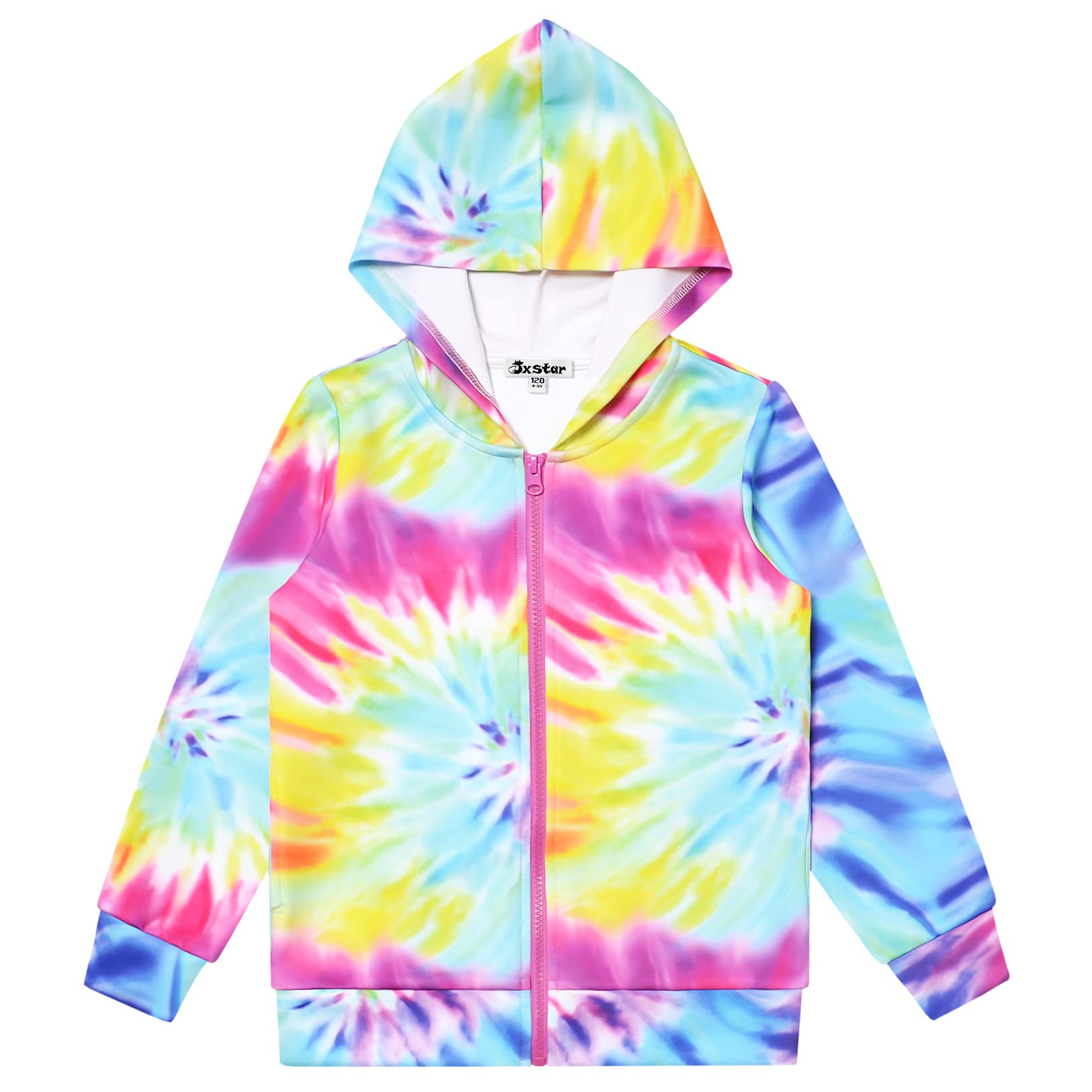 Girls Zip Up Hoodie Jacket - Cute Unicorn & Cat Print Sweatshirt with Kangaroo Pockets | Cozy Pullover for School, Playdates & Outdoor Activities