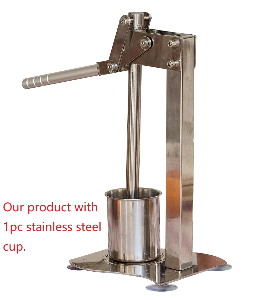 Premium Stainless Steel Heavy Duty Manual Lemon Lime Squeezer - Citrus Juicer with Press Handle & Cup - Perfect for Fresh Lemonade, Cocktails & Cooking - Durable Fruit & Nut Grinder for Home & Commercial Use