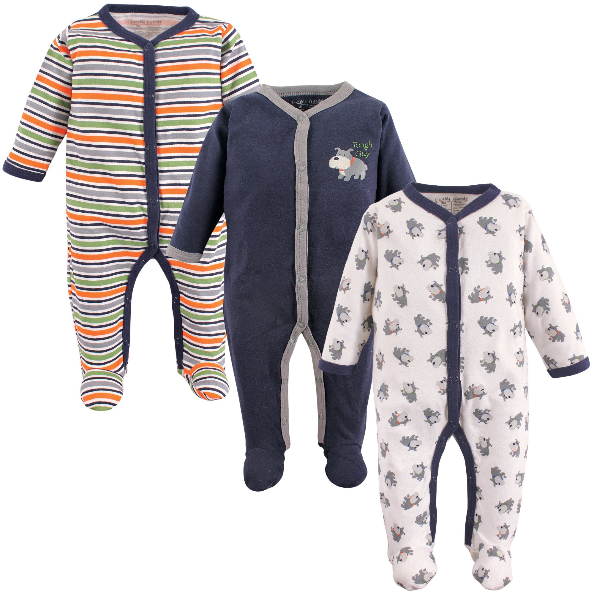 Luvable Friends Unisex Baby Cotton Sleep and Play Romper - Soft & Comfortable Pajamas for Newborns & Infants - Perfect for Nighttime, Naptime & Playtime