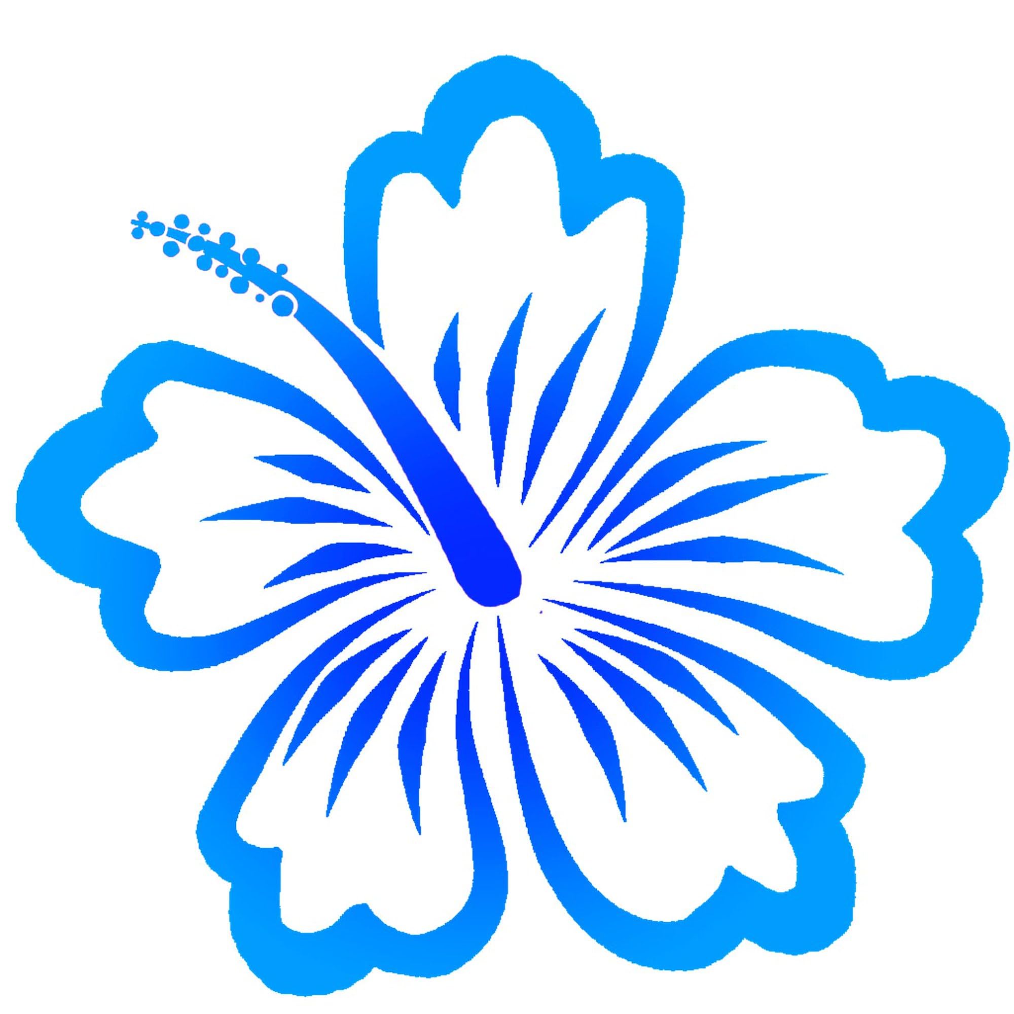 Blue Hibiscus Oval & Square Bumper Stickers - Waterproof Vinyl Car Decals for Windows, Laptops, Coolers | Perfect for Cars, Trucks, Motorcycles, DIY Crafts & Gift Ideas