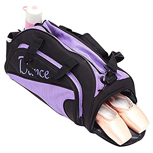 Stylish Purple Dance Duffle Bag for Women & Girls - Perfect for Gym, Yoga, Sports & Dance Classes - Water-Resistant Workout Bag with Separate Shoe Compartment