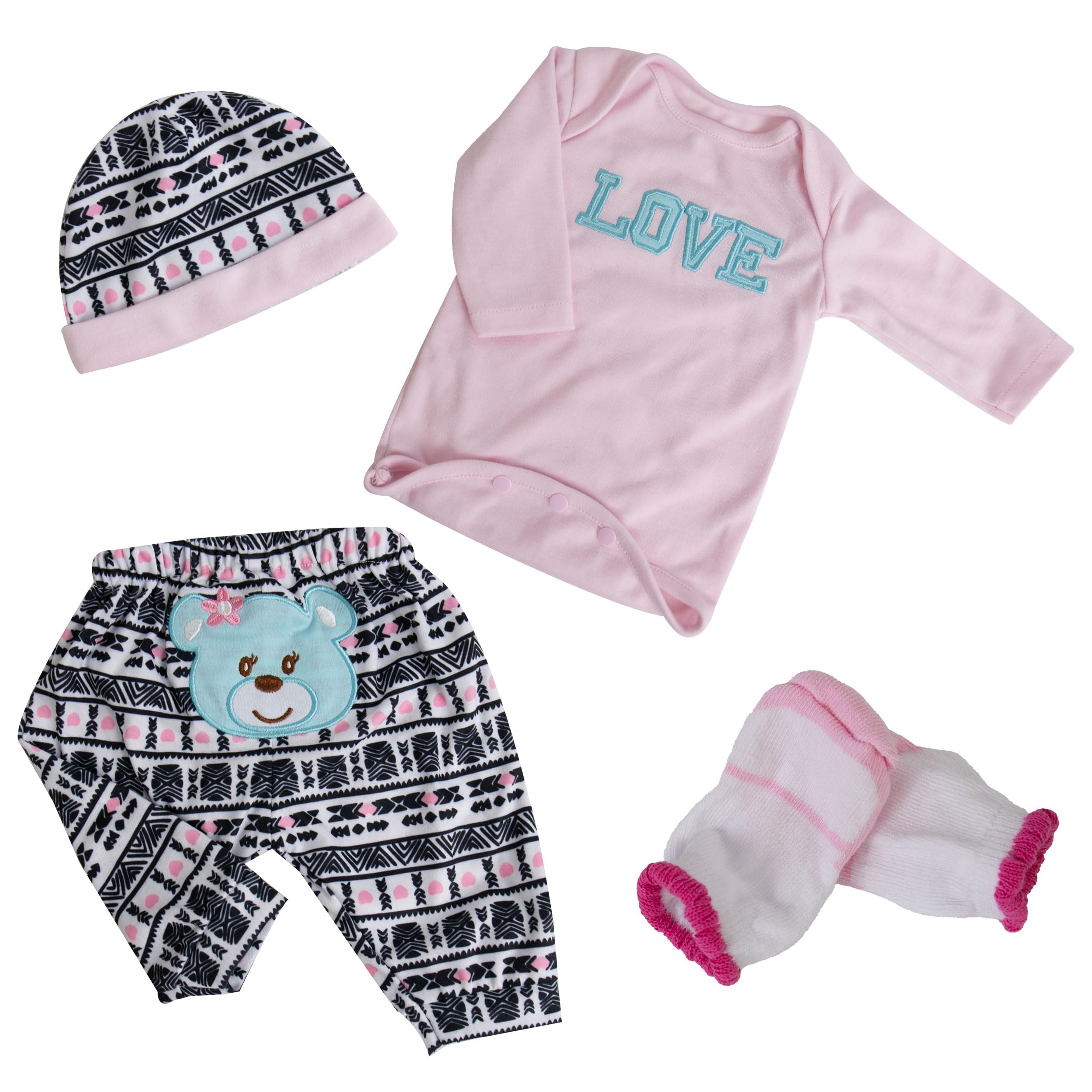 Adorable Pink Reborn Baby Doll Clothes Set for 17-22 Inch Newborn Girl Dolls - Soft Outfits & Accessories for Realistic Baby Doll Play, Collecting & Photography