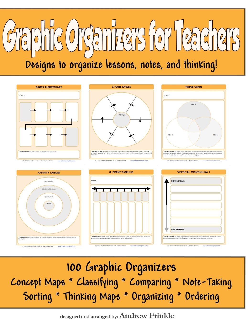 Best Graphic Organizers for Teachers - Lesson Plan & Note Taking Templates for Classroom Organization & Student Thinking (Ideal for Elementary, Middle & High School)