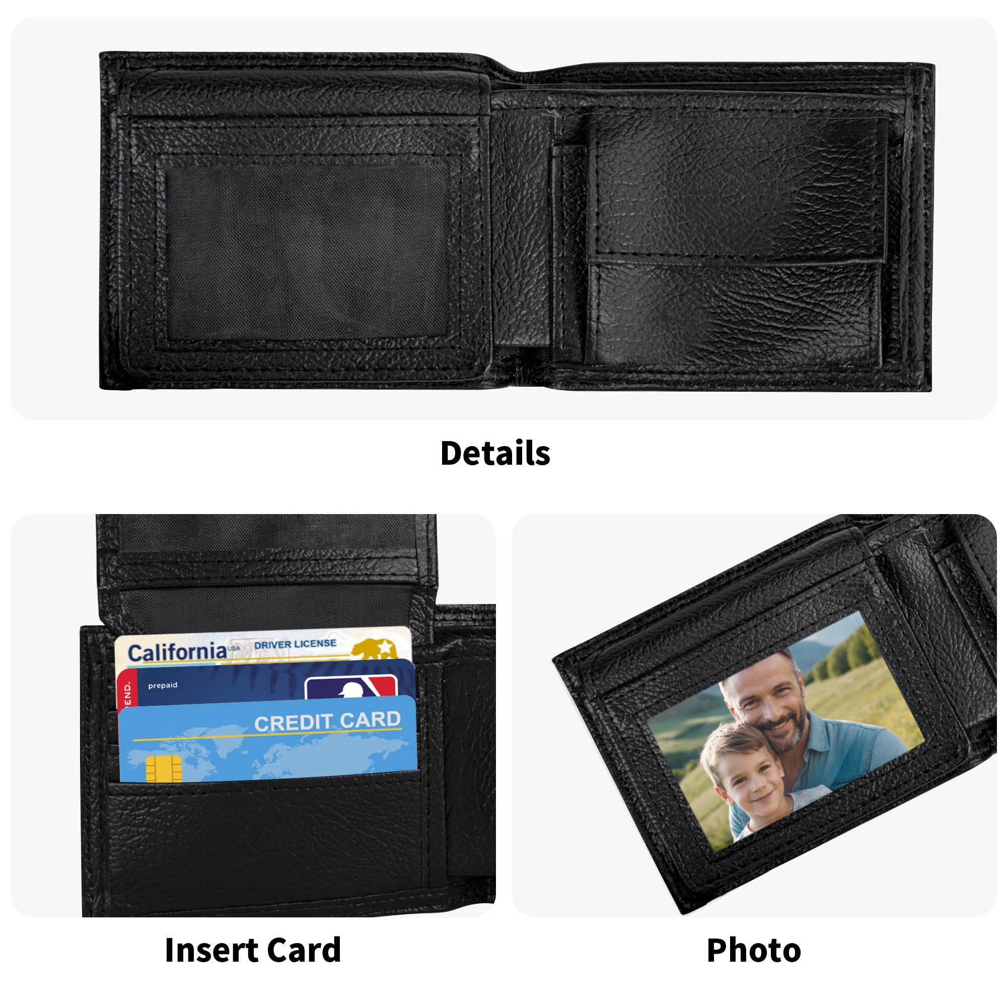 Grunge Smiley Faces Minimalist Top Grain Leather Wallet for Men & Women - Slim Bifold RFID Blocking Wallet for Everyday Use & Travel