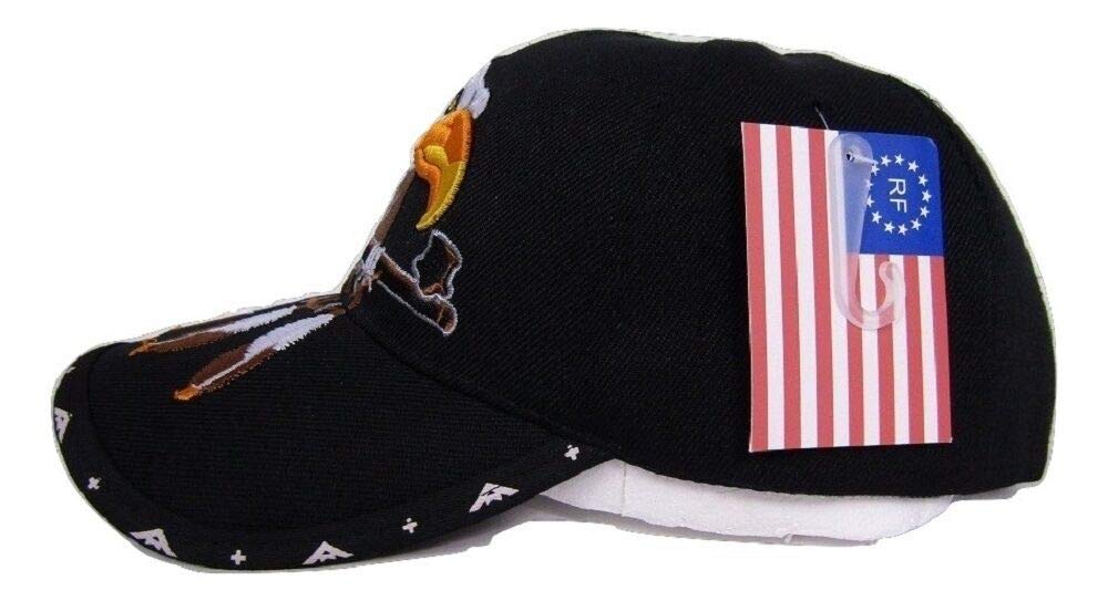Native Pride American Indian Eagle Herb Pipe Shadow Black Embroidered Cap Hat - Handmade Tribal Design for Smokers & Collectors | Perfect for Powwows, Festivals & Cultural Events