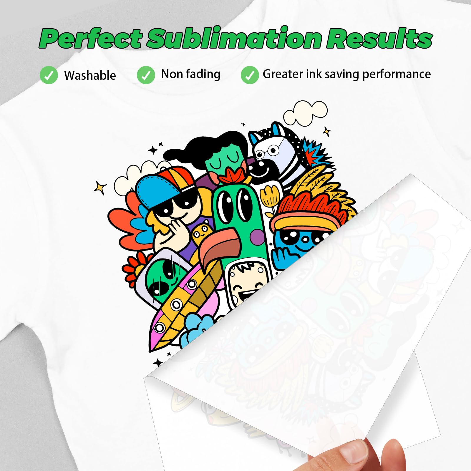 Premium 8.5x11 Inch Sublimation Paper - 100 Sheets 120g Heat Transfer Sticker Paper for Sublimation Printers & Ink | Perfect for T-Shirts, Mugs, Tumblers & DIY Crafts