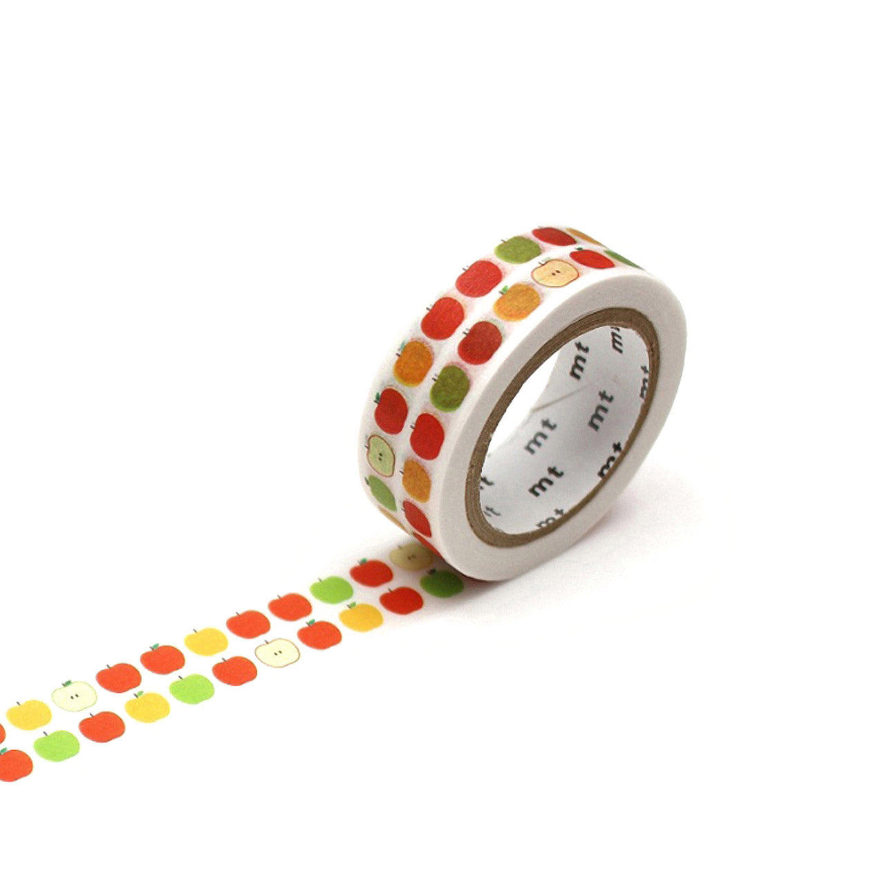 Apple Pattern Washi Tape Single Roll - Decorative Japanese Paper Tape for Scrapbooking, Journaling, DIY Crafts & Home Decor - Perfect for Gift Wrapping, Bullet Journals, and Planner Stickers