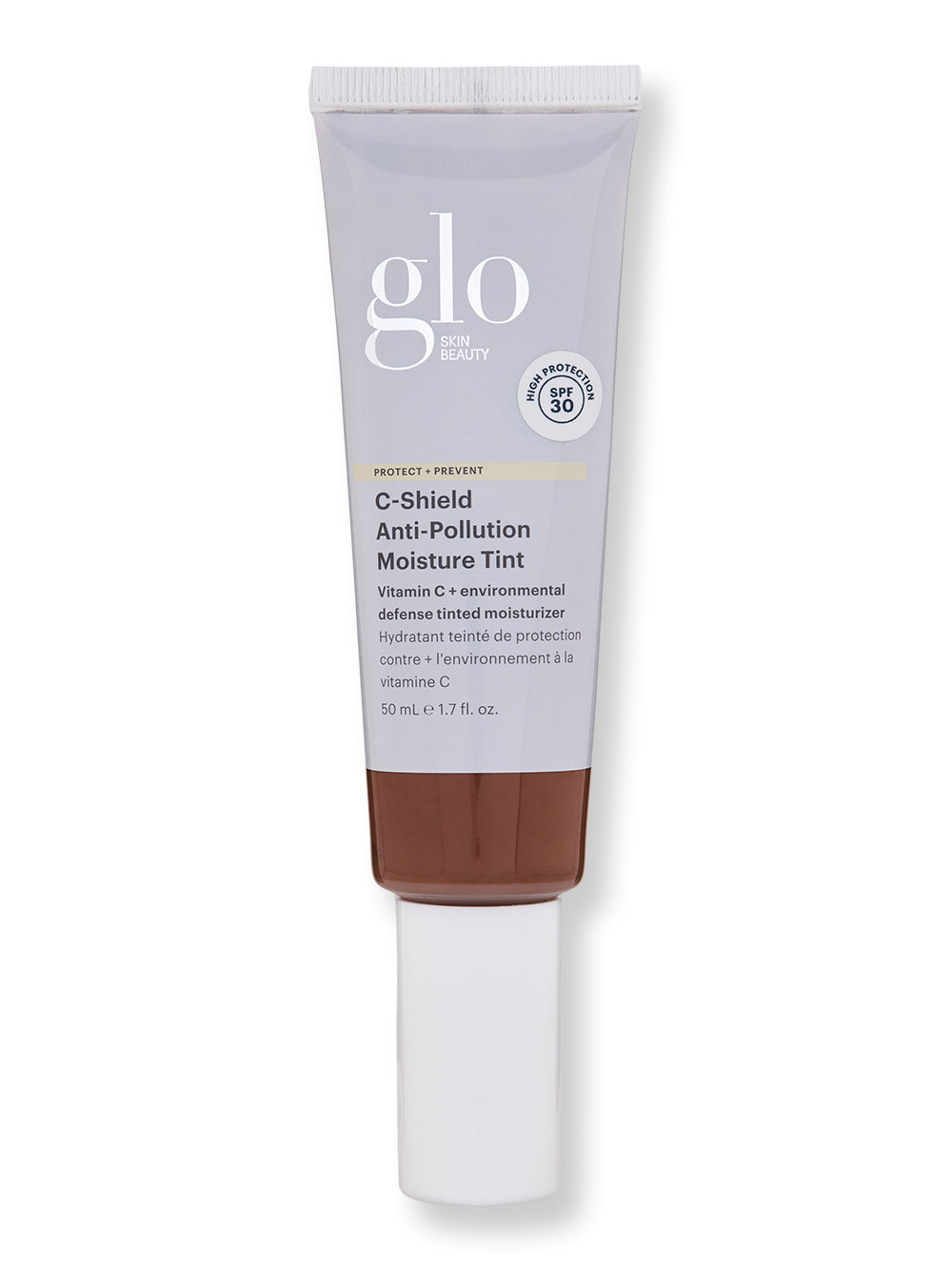 Glo Skin C Shield Anti Pollution Moisture Tint SPF 30 - 1.7oz Vitamin C Serum with Hyaluronic Acid | Brightening, Hydrating & Pollution Protection for Daily Skincare Routine