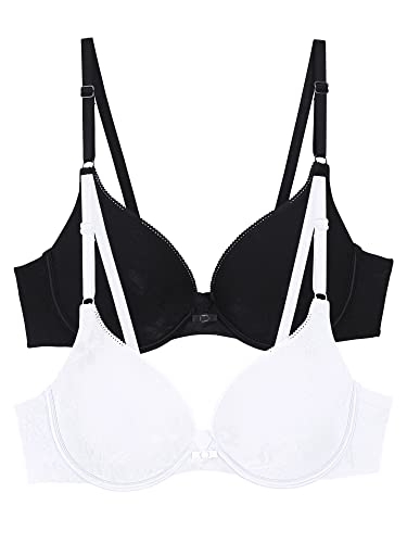 Underwire - 2 Pack - White/Black Jacquard