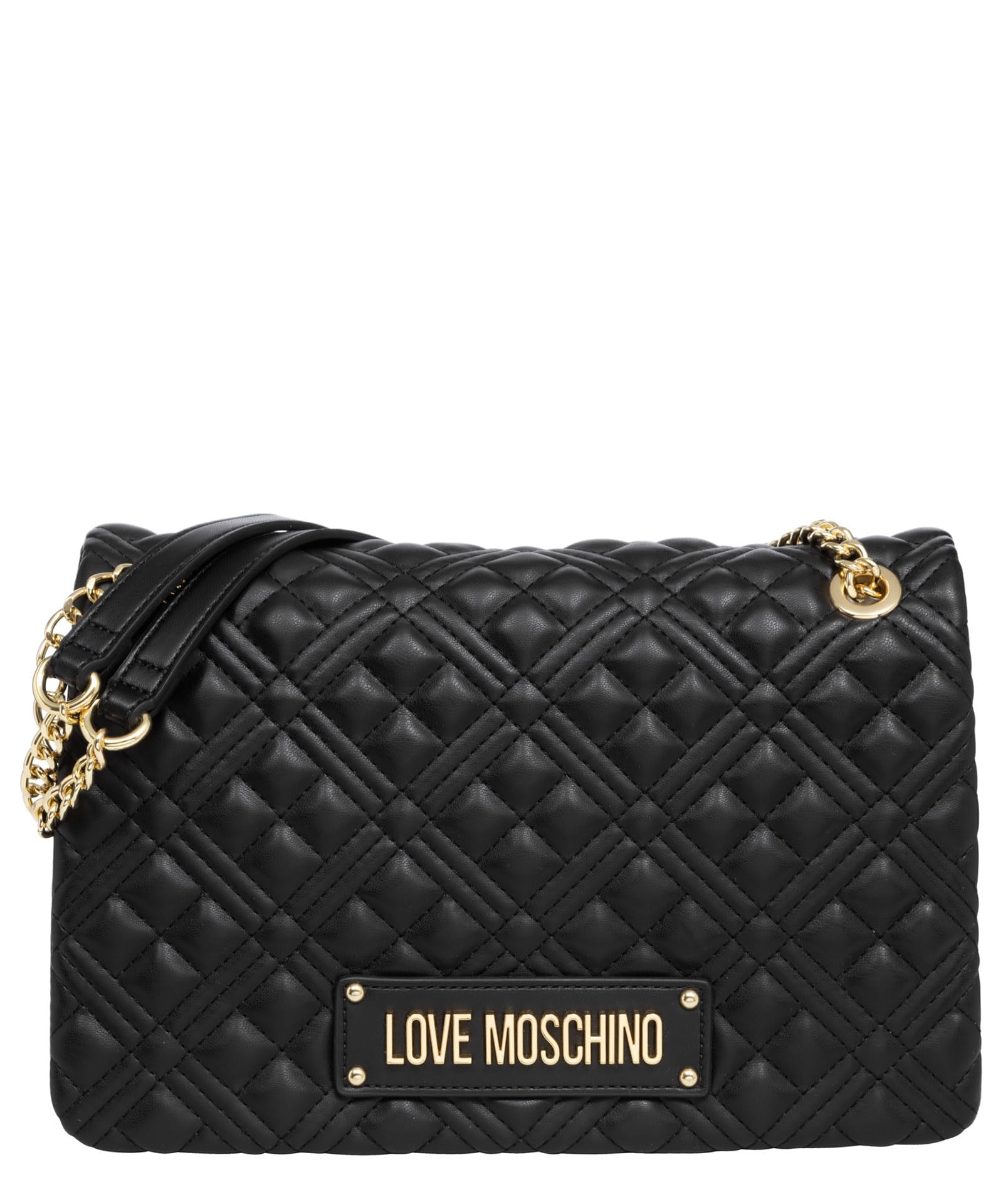 Love Moschino Women's Shoulder Bag - Stylish Black Leather Handbag for Work, Travel & Evening Out