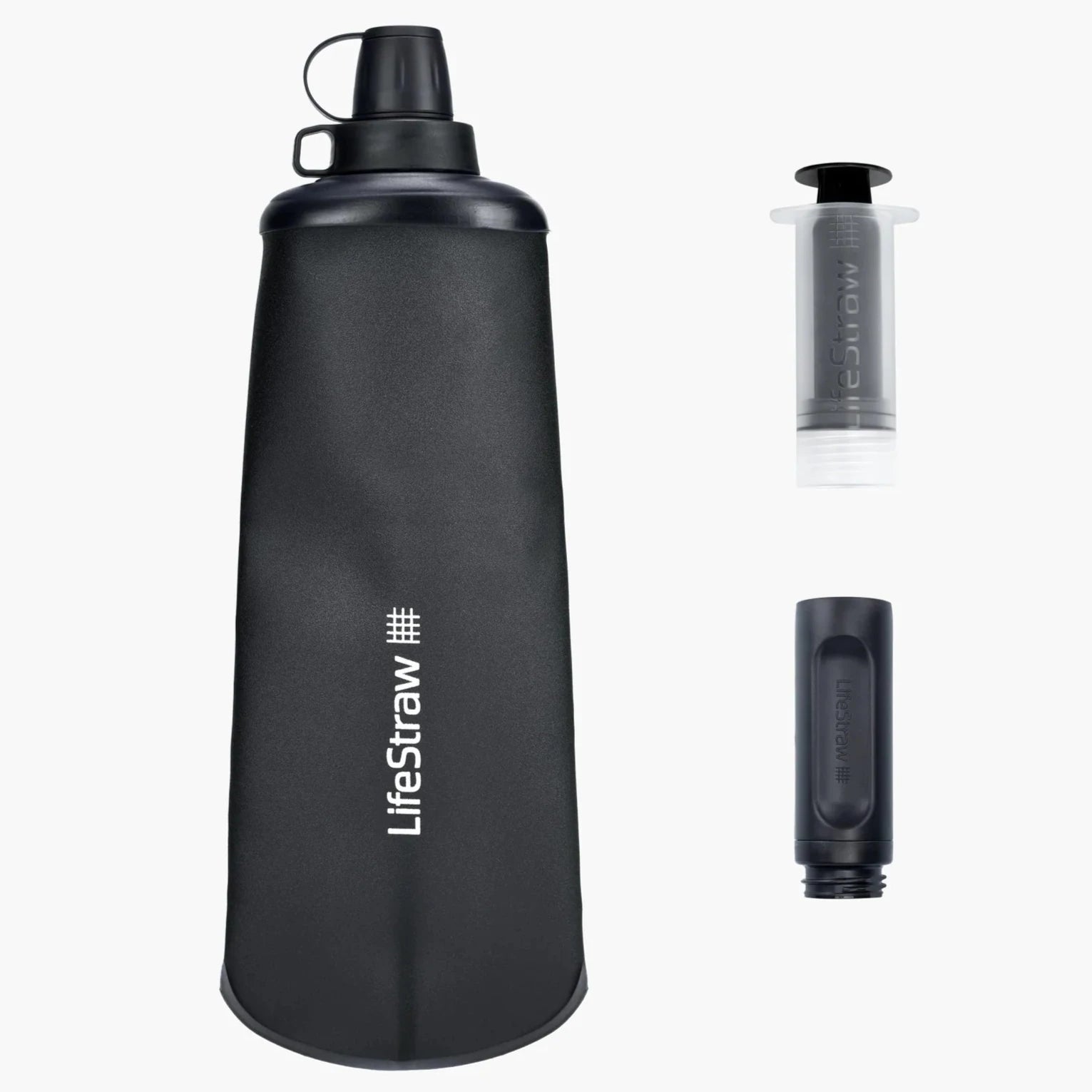 LifeStraw Peak Series Collapsible Water Bottle 1L - Portable Filter Bottle for Hiking, Camping & Emergency Preparedness