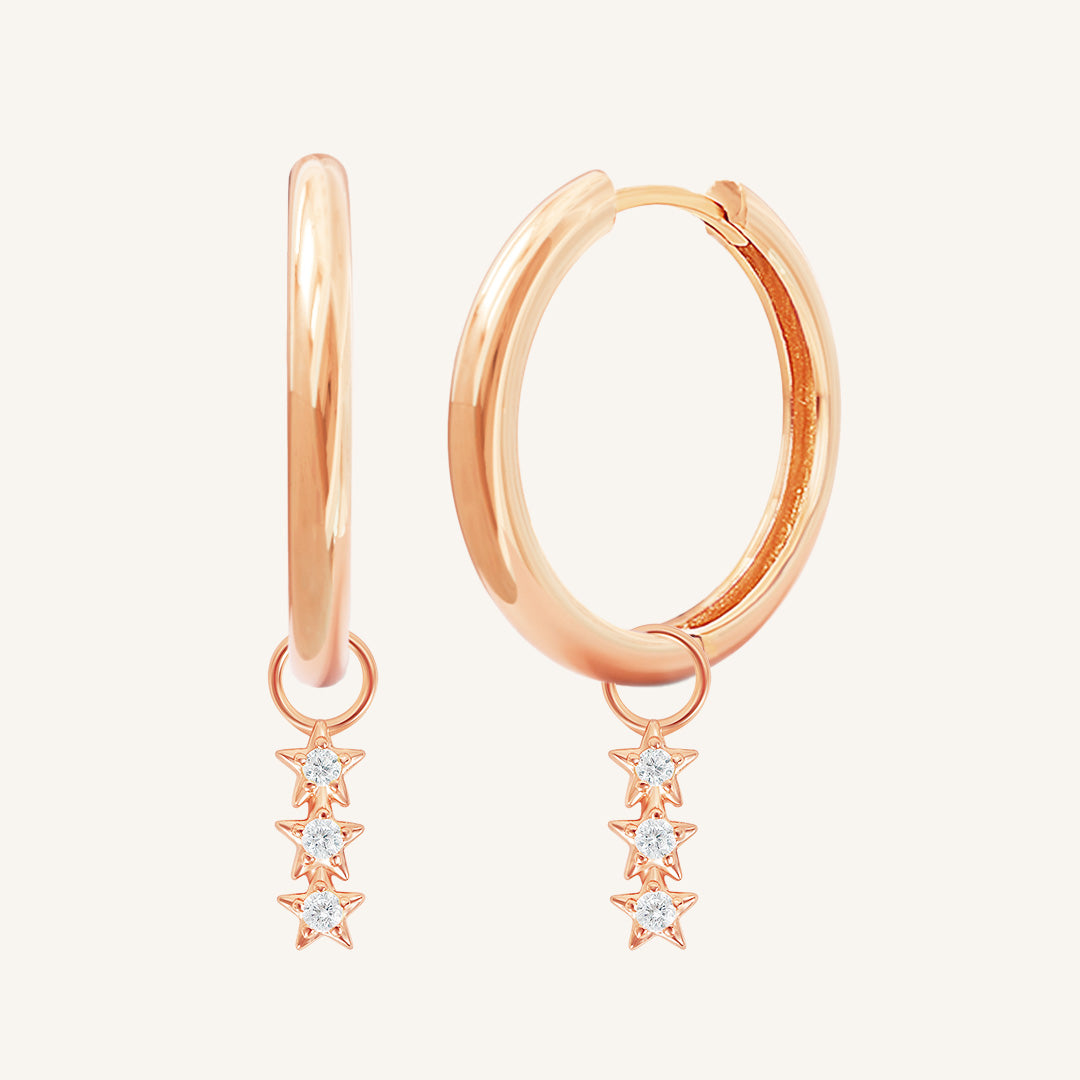 Constellation Charm Hoop Earrings - Zodiac Star Sign Jewelry for Women - Perfect for Gifts, Daily Wear & Special Occasions