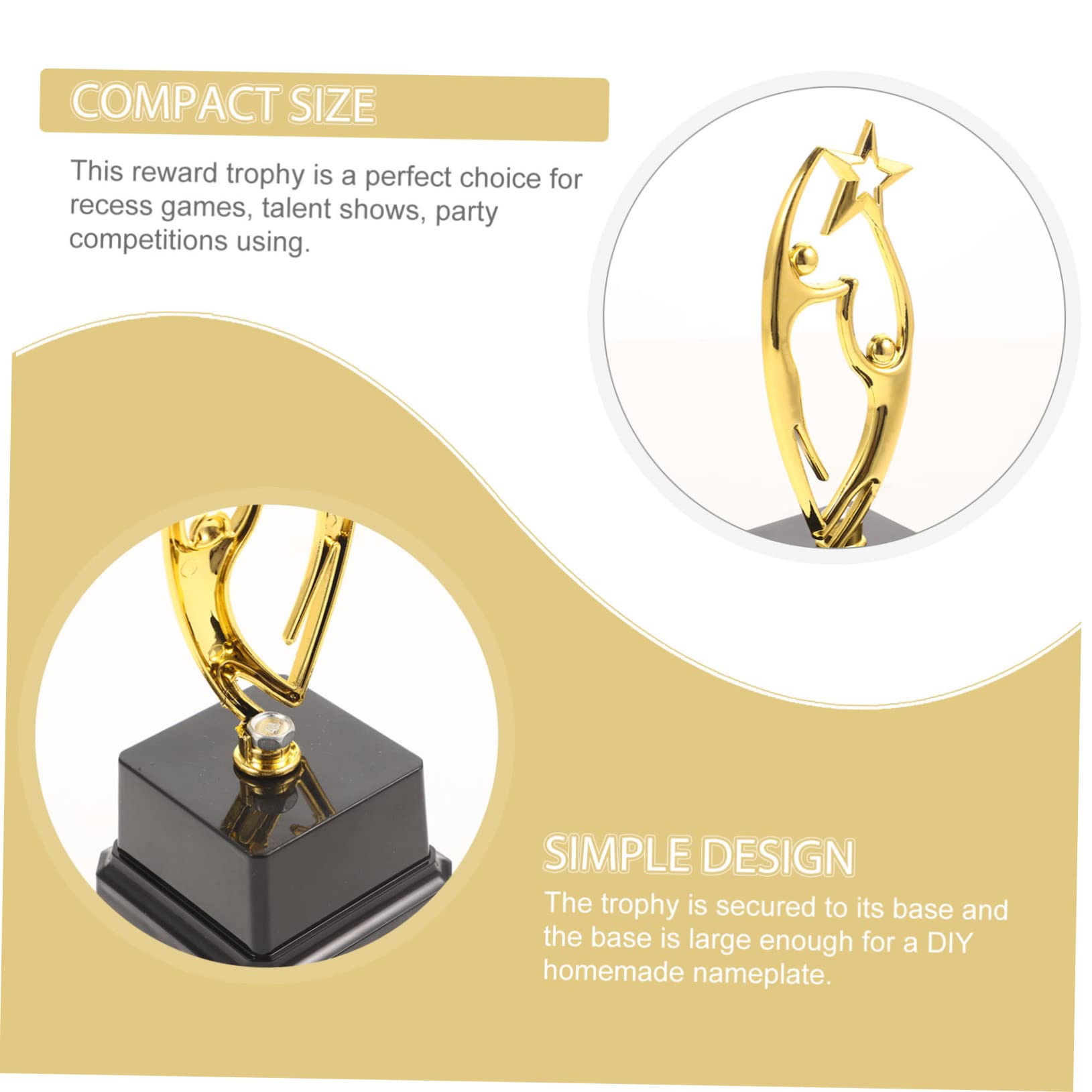 Toddmomy 3-Piece Musical Trophy Toy Set - Soccer, Basketball & Football Champion Medals for Kids | Durable ABS Plastic Awards for Sports Day, Birthday Parties & School Competitions