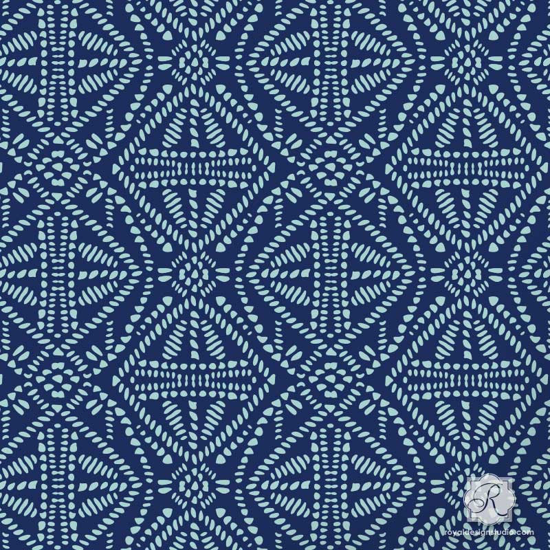 Tribal Batik Allover Craft Stencil - DIY Fabric Painting, Wall Art, and Home Decor Stencil for Scrapbooking, Card Making, and Mixed Media Projects