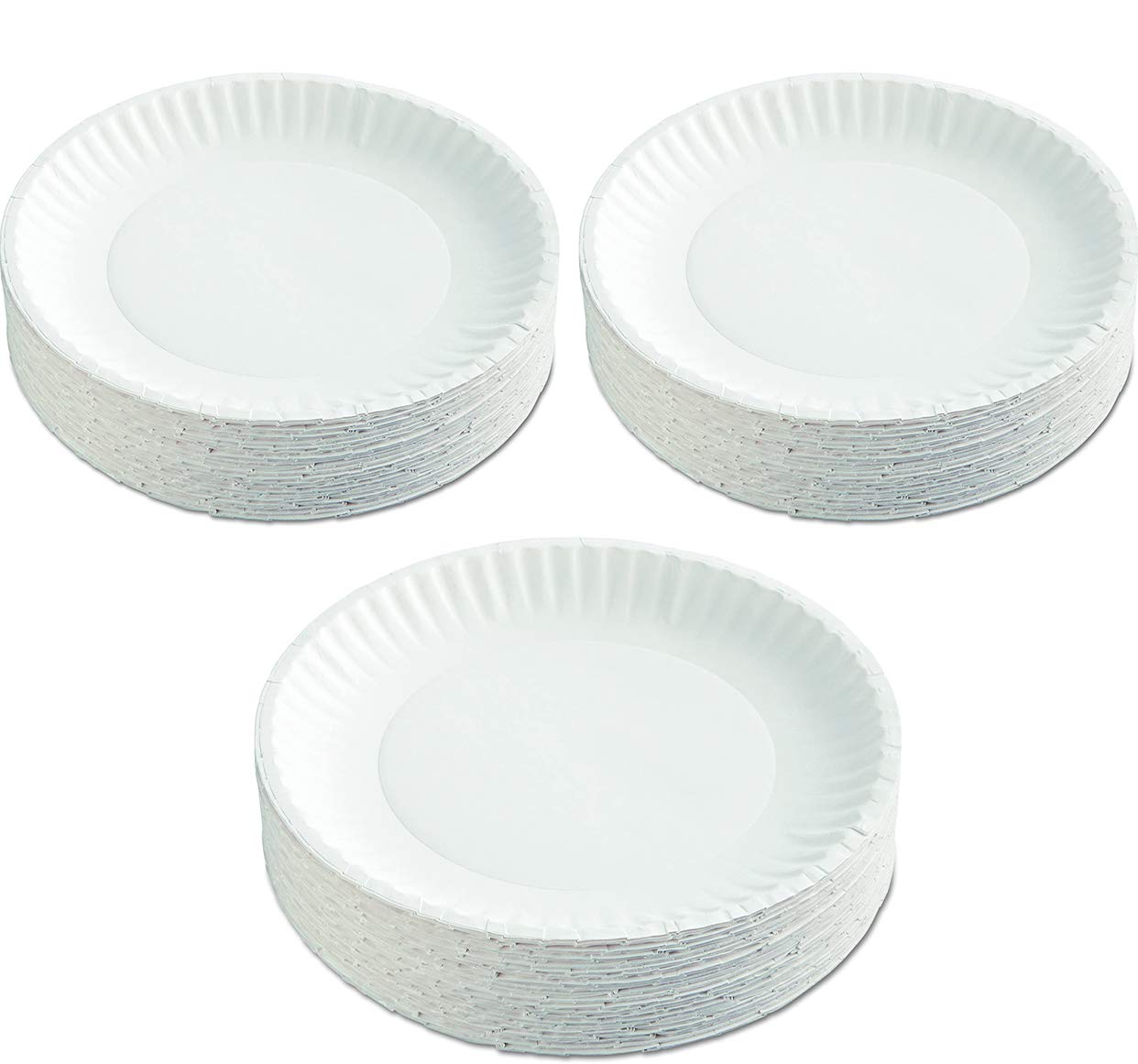 Eco-Friendly 9 Inch White Paper Plates - 1200 Count (12 Packs of 100) by AJM Packaging | Perfect for Parties, Picnics & Catering Events | Disposable Dinnerware for Home & Commercial Use