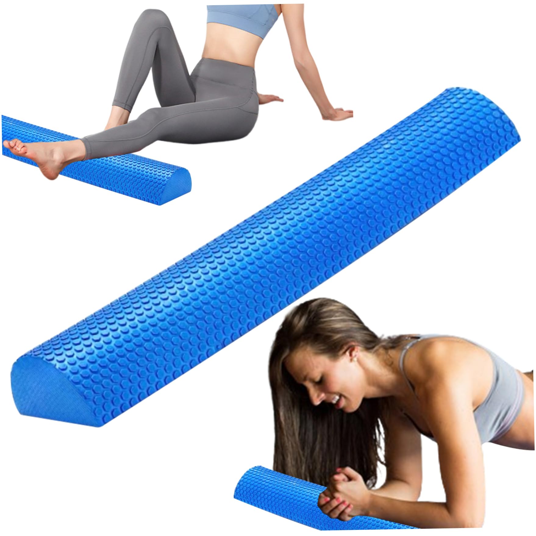 High Density Half Foam Roller 23.6 Inch - Physical Therapy & Massage Roller for Gym, Exercise, Self Massage & Muscle Tension Relief - Perfect for Post-Workout Recovery, Yoga, and Home Fitness Routines