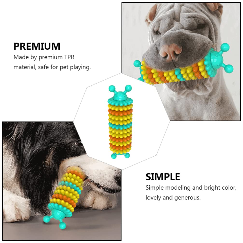 Balacoo Dog Teething Toy - Puppy Chew Toy for Teeth Cleaning & Dental Care, Caterpillar-Shaped TPR Toothbrush Chew Stick for Small & Medium Dogs - Perfect for Teething Puppies & Dental Hygiene at Home or Travel