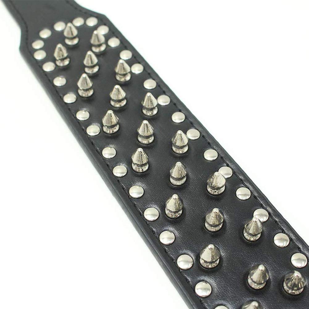 Spiked Studded Leather Dog Collar for Pitbulls - Heavy Duty Adjustable Pet Collar for Medium & Large Dogs - Perfect for Training, Walking & Outdoor Adventures