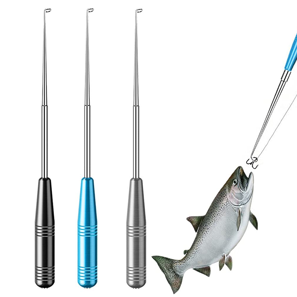 WENDAYE Fishing Hook Remover Tool Kit - 3PCS Quick Release Dehooker & Safety Extractor for Saltwater & Freshwater Fishing | Perfect for Catch-and-Release, Boat Fishing, and Shore Angling
