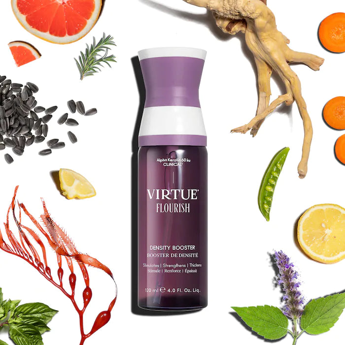 Virtue Flourish Density Booster for Hair Growth & Thickening - Volumizing Treatment for Thin Hair | Perfect for Daily Use & Styling