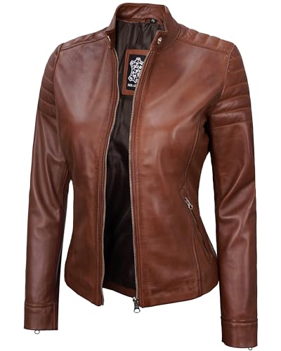 Cognac - Carrie Womens Leather Jacket