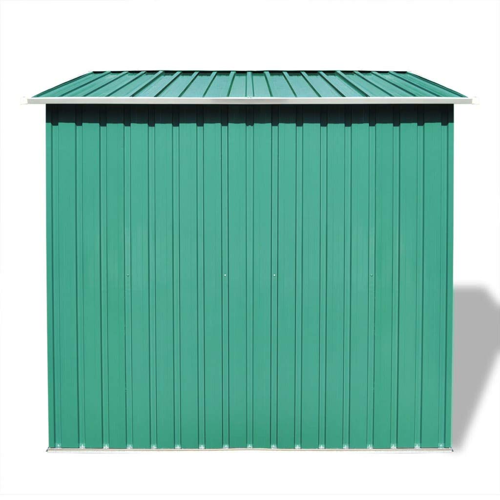 **Green Metal Garden Shed - Vertical Outdoor Storage Unit, Multi-Function Tool Cabinet for Patios & Backyards (74.8